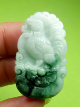 Load image into Gallery viewer, 10% OF- Certified Natural Icy Jadeite Emerald A*Jade Handcarved Lucky Rooster Pendant A4891