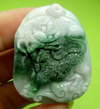 Load image into Gallery viewer, 10% OF- Certified Natural Icy Jadeite Emerald A*Jade Handcarved Lucky Kylin Pendant A5972