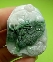 Load image into Gallery viewer, 10% OF- Certified Natural Icy Jadeite Emerald A*Jade Handcarved Lucky Kylin Pendant A5972