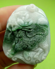 Load image into Gallery viewer, 10% OF- Certified Natural Icy Jadeite Emerald A*Jade Handcarved Lucky Kylin Pendant A5972