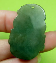 Load image into Gallery viewer, 10% OF- Certified Natural Oily Green Jadeite Emerald A*Jade Handcarved Lucky Dog YuanBao Pendant A9611