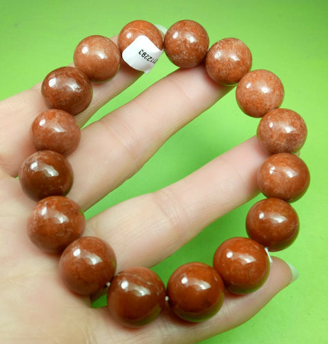 10% OF- 50-63mm Certified Natural Lavender Red Jadeite Emerald Jade Carved 13MM LUCKY Beads Stretchy-Bracelet《Grade A》A2293