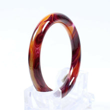 Load image into Gallery viewer, 10% OFF- 63/64/65mm Certified Natural Red Yellow Purple Emerald A*Jade HandCarved Lucky Round Bangle B3426