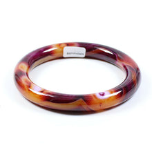 Load image into Gallery viewer, 10% OFF- 63/64/65mm Certified Natural Red Yellow Purple Emerald A*Jade HandCarved Lucky Round Bangle B3426