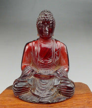 Load image into Gallery viewer, 3.75&#39;&#39;H- Chinese Natural Antique Exquisite GEOMANTIC AMBER Handcarved Sculpture Blessing Buddha Statue