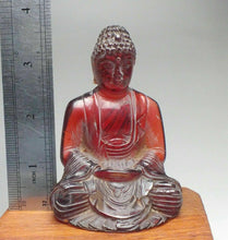 Load image into Gallery viewer, 3.75&#39;&#39;H- Chinese Natural Antique Exquisite GEOMANTIC AMBER Handcarved Sculpture Blessing Buddha Statue