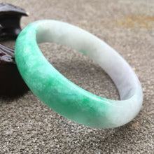 Load image into Gallery viewer, 10% OFF- 55/56/57mm Certified Natural 3 Color Jadeite Emerald A Jade HandCarved Bracelet Bangle GX506