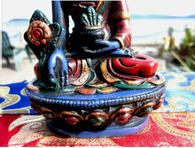 Load image into Gallery viewer, 4.5''H- Chinese Natural Antique Exquisite Blue-Color Handcarved Sculpture Healing Medicine Blessing Buddha Statue