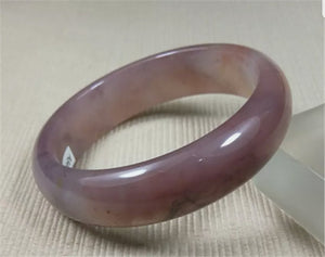 10% OFF- 52/53/54mm Certified Natural Lavender Gold Silk Jadeite Emerald A*Jade HandCarved Bracelet Bangle A844