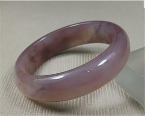 10% OFF- 52/53/54mm Certified Natural Lavender Gold Silk Jadeite Emerald A*Jade HandCarved Bracelet Bangle A844