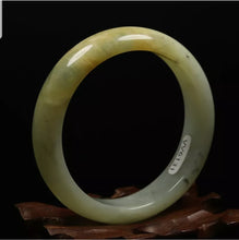 Load image into Gallery viewer, 10% OFF- 52/53/54mm Certified Natural Emerald Xiu Jade*A Handcarved Bangle VV6131