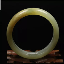 Load image into Gallery viewer, 10% OFF- 52/53/54mm Certified Natural Emerald Xiu Jade*A Handcarved Bangle VV6131