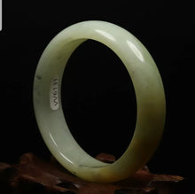 Load image into Gallery viewer, 10% OFF- 52/53/54mm Certified Natural Emerald Xiu Jade*A Handcarved Bangle VV6131