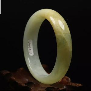 10% OFF- 52/53/54mm Certified Natural Emerald Xiu Jade*A Handcarved Bangle VV6131