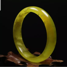 Load image into Gallery viewer, 10% OFF- 53/54/55mm Certified Natural Yellow Emerald Xiu Jade*A Handcarved Bangle VV6128