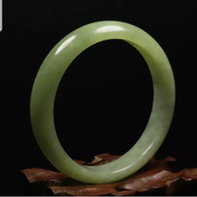 Load image into Gallery viewer, 10% OFF- 57/58/59mm Certified Natural Emerald Xiu Jade*A Handcarved Bangle VV6130