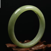 Load image into Gallery viewer, 10% OFF- 57/58/59mm Certified Natural Emerald Xiu Jade*A Handcarved Bangle VV6130