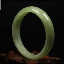 Load image into Gallery viewer, 10% OFF- 57/58/59mm Certified Natural Emerald Xiu Jade*A Handcarved Bangle VV6130