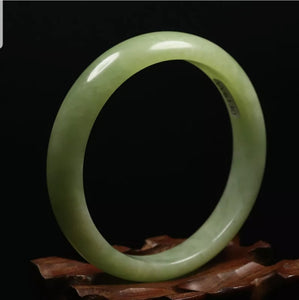 10% OFF- 57/58/59mm Certified Natural Emerald Xiu Jade*A Handcarved Bangle VV6130