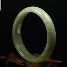 Load image into Gallery viewer, 10% OFF- 57/58/59mm Certified Natural Emerald Xiu Jade*A Handcarved Bangle VV6130