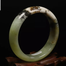 Load image into Gallery viewer, 10% OFF- 57/58/59mm Certified Natural Emerald Xiu Jade*A Handcarved Bangle VV6162