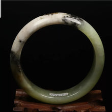 Load image into Gallery viewer, 10% OFF- 57/58/59mm Certified Natural Emerald Xiu Jade*A Handcarved Bangle VV6162