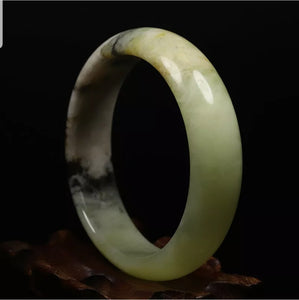 10% OFF- 57/58/59mm Certified Natural Emerald Xiu Jade*A Handcarved Bangle VV6162