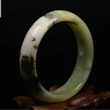 Load image into Gallery viewer, 10% OFF- 57/58/59mm Certified Natural Emerald Xiu Jade*A Handcarved Bangle VV6162