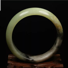 Load image into Gallery viewer, 10% OFF- 57/58/59mm Certified Natural Emerald Xiu Jade*A Handcarved Bangle VV6162