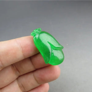 10% OF- Certified Natural Icy Jadeite Emerald A*Jade Handcarved Lucky Beautiful Magnolia Flower Pendant A505