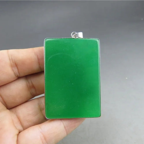 10% OF- Certified Natural Icy Jadeite Emerald A*Jade Handcarved Lucky Blessing Pendant A338