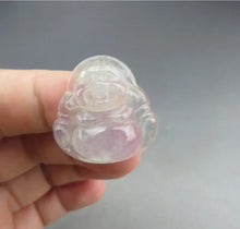 Load image into Gallery viewer, 10% OF- Certified Natural Icy Jadeite Emerald A*Jade Handcarved Lucky Blessing Happy Buddha Pendant A817