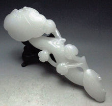 Load image into Gallery viewer, 10&#39;&#39;Height-Chinese Genuine Natural White Jade Hand-Carved Lingzhi &amp; Ruyi Statue (Large)