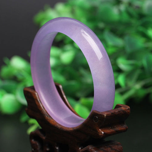 10% OFF on Sales- 56/ 58/ 60/ 62 mm-Certified Natural Purple Icy Jadeite Emerald Jade tablets Bracelet Bangle《Grade A》