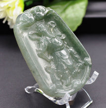 Load image into Gallery viewer, 10% OFF on Sales- Certified Natural Oily Green Jadeite Emerald Jade Translucent Guan Yu Pendant【Grade A】0980