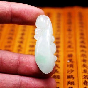 10% OFF on Sales- Certified Natural Green Icy Jadeite Emerald Jade tablets Fruit Pendant《Grade A》 9514