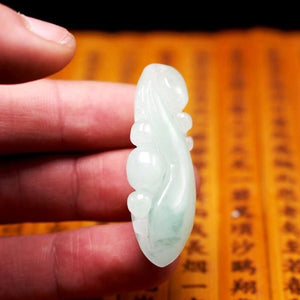 10% OFF on Sales- Certified Natural Green Icy Jadeite Emerald Jade tablets Fruit Pendant《Grade A》 9514