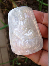 Load image into Gallery viewer, 10% OFF on Sales- Certified Natural Light Green Icy Jadeite Emerald Jade GuanYin Pendant 【Grade A】9823