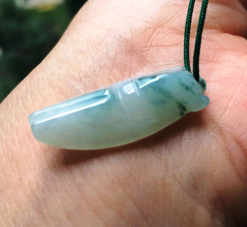 10% OFF on Sales- Certified Natural Light Green Jadeite Emerald Jade Cicadan Pendant 