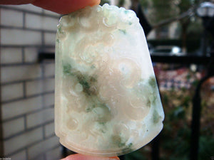 10% OFF on Sales- Certified Natural Icy Jadeite Emerald Jade Dragon Pendant 【Grade A】9756