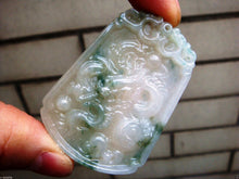 Load image into Gallery viewer, 10% OFF on Sales- Certified Natural Icy Jadeite Emerald Jade Dragon Pendant 【Grade A】9756