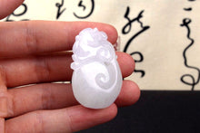 Load image into Gallery viewer, 10% OFF on Sales- Certified Natural Icy Jadeite Emerald Jade tablets Dragon Pendant 《Grade A》9313