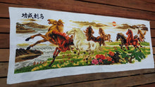 Load image into Gallery viewer, 10% OFF on Sales- 66.53&#39;&#39; L-Genuine Trussence Cross Stitch Handmade Lucky Horses Painting (169 cm x 64 cm)