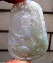 Load image into Gallery viewer, 10% OFF on Sales- Certified Natural Icy Jadeite Emerald Jade Fish Pendant 【Grade A】9346