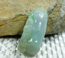 Load image into Gallery viewer, 10% OFF on Sales- Certified Natural Ice Jadeite Emerald Jade Tablets Bamboo Pendant《Grade A》0207