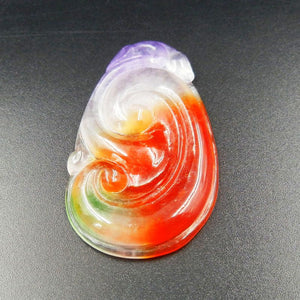 10% OFF on Sales- Certified Natural Ice Jadeite Emerald Jade tablets Dragon Ruyi Pendant《Grade A》7105