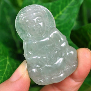 10% OFF on Sales- Certified Natural Icy Jadeite Emerald Jade tablets Cabbage Pendant《Grade A》0676