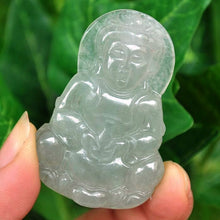 Load image into Gallery viewer, 10% OFF on Sales- Certified Natural Icy Jadeite Emerald Jade tablets Cabbage Pendant《Grade A》0676