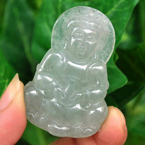 10% OFF on Sales- Certified Natural Icy Jadeite Emerald Jade tablets Cabbage Pendant《Grade A》0676