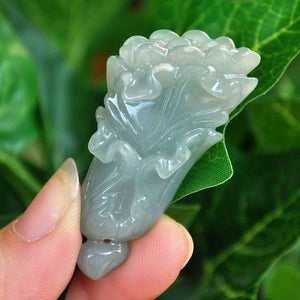 10% OFF on Sales- Certified Natural Icy Jadeite Emerald Jade tablets Cabbage Pendant《Grade A》5776